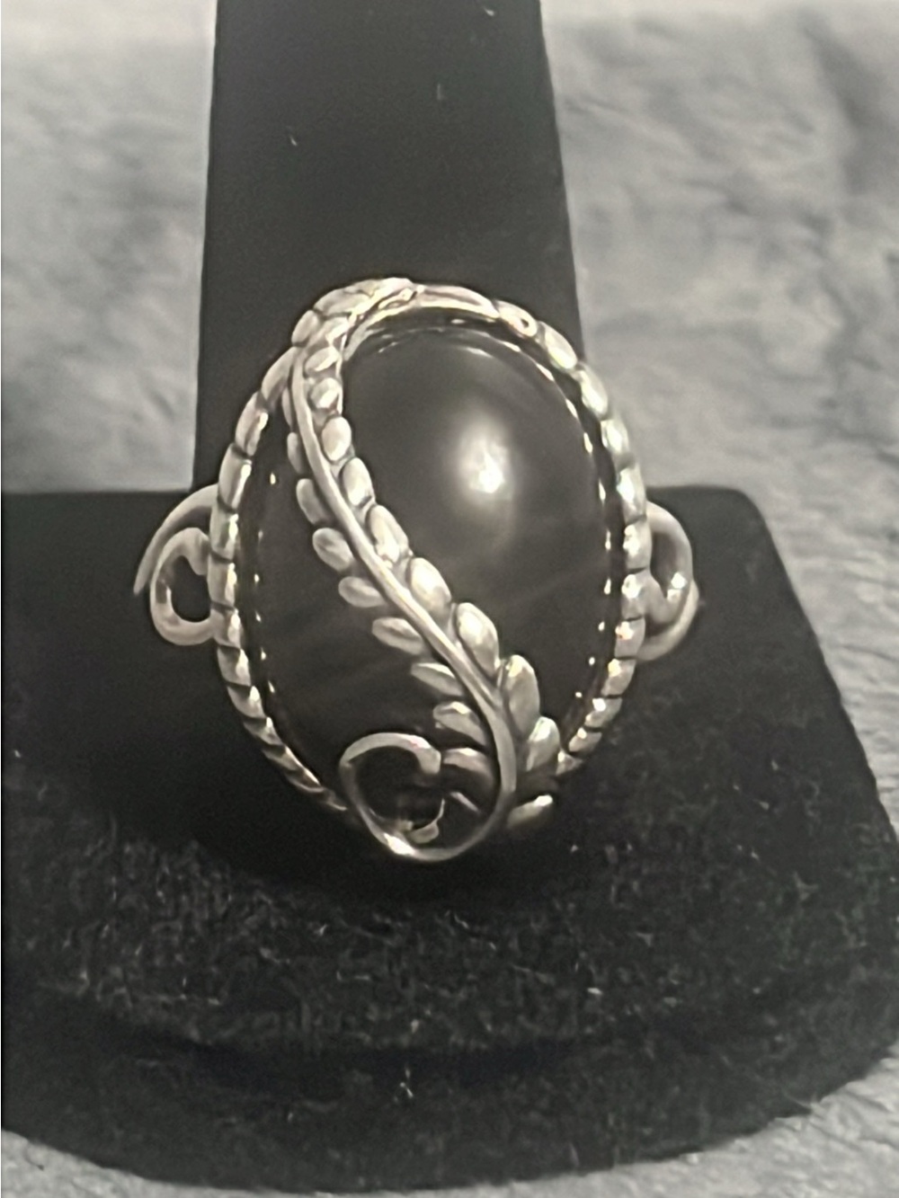 Carolyn Pollack Sterling Silver Black Onyx Oval Ring sz 10 jewelry